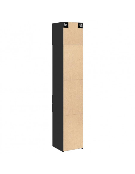 Mobile Sottile Nero 40x42,5x225 cm in Truciolato