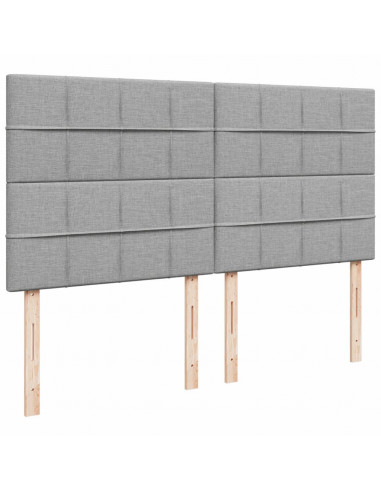 Giroletto a Molle con Materasso Grigio Chiaro180x200 cm Tessuto