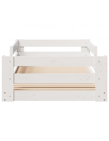 Letto senza Materasso Bianco 90x200 cm Legno Massello di Pino