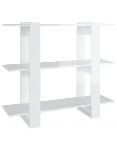 Libreria/Divisorio Bianco Lucido 100x30x87 cm 2