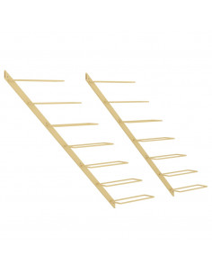 Portavini da Parete per 7 Bottiglie 2 pz Metallo Dorato 2