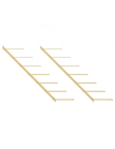 Portavini da Parete per 7 Bottiglie 2 pz Metallo Dorato