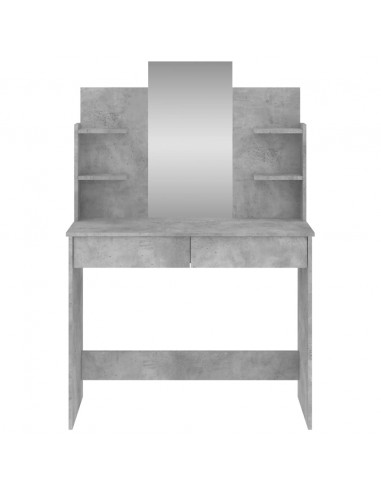 Toeletta con Specchio Grigio Cemento 96x39x142 cm