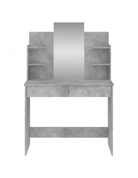 Toeletta con Specchio Grigio Cemento 96x39x142 cm