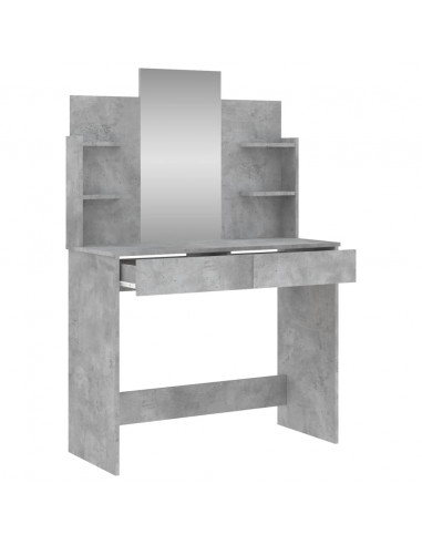 Toeletta con Specchio Grigio Cemento 96x39x142 cm