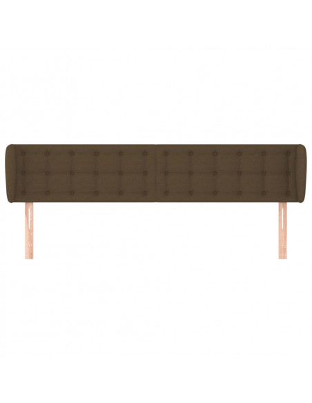 Testiera ad Orecchio Marrone Scuro 183x23x78/88 cm in Tessuto