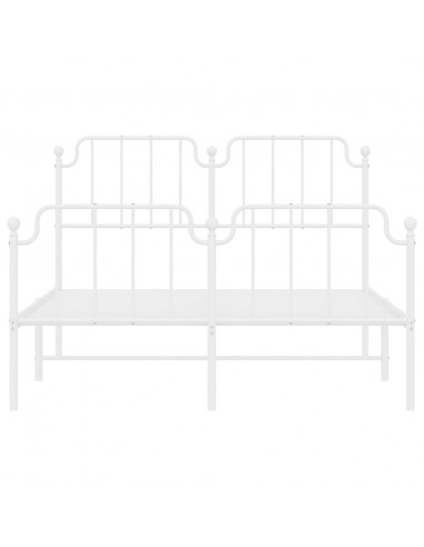 Giroletto con Testiera e Pediera Metallo Bianco 150x200 cm