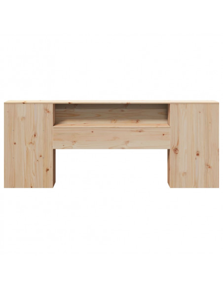 Testiera con Scomparti 200 cm in Legno Massello di Pino