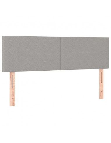 Testiera a LED Grigio Chiaro 144x5x78/88 cm in Tessuto