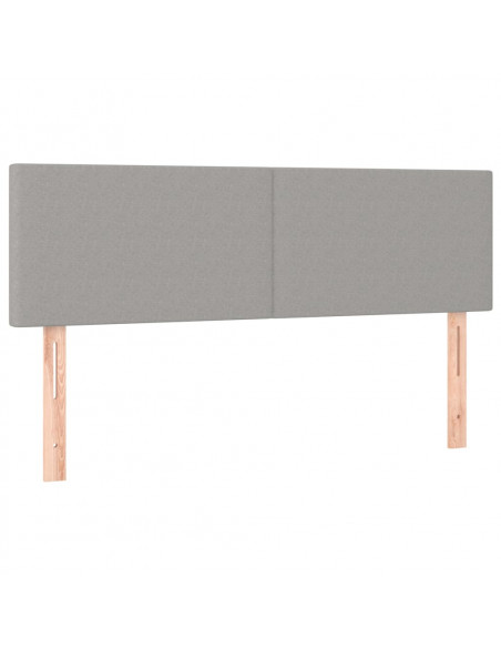 Testiera a LED Grigio Chiaro 144x5x78/88 cm in Tessuto
