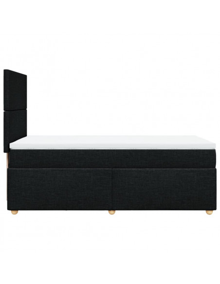 Giroletto a Molle con Materasso Nero 90x200 cm in Tessuto