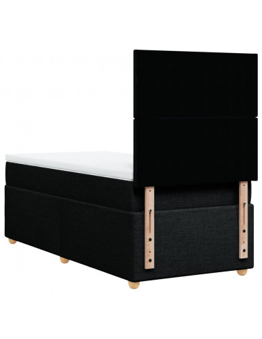 Giroletto a Molle con Materasso Nero 90x200 cm in Tessuto