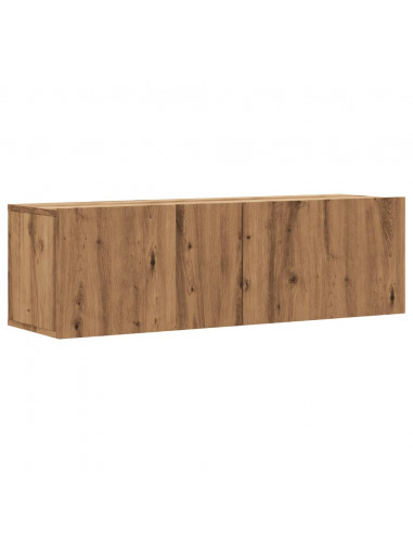 Mobile TV a Parete Rovere Artigianale 100x30x30cm in Truciolato