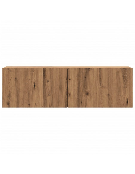 Mobile TV a Parete Rovere Artigianale 100x30x30cm in Truciolato