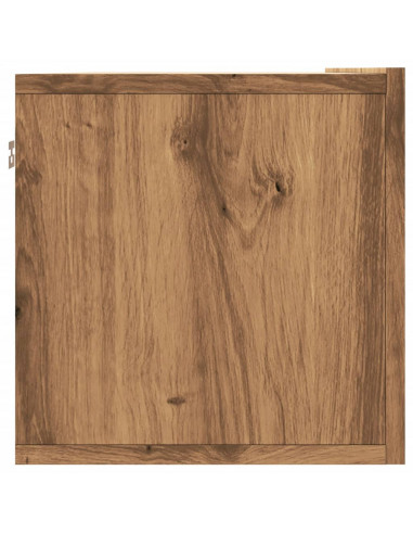 Mobile TV a Parete Rovere Artigianale 100x30x30cm in Truciolato