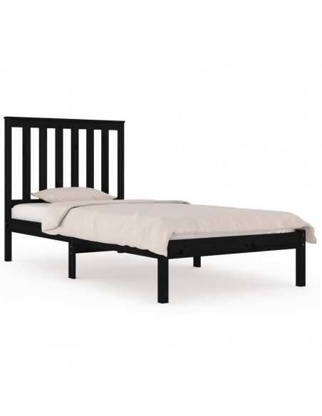 Giroletto in Legno Massello Nero 75x190 cm Small Single