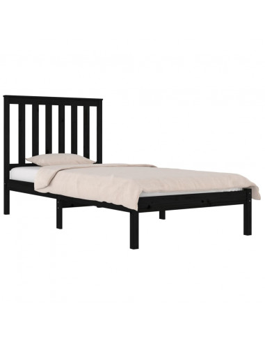 Giroletto in Legno Massello Nero 75x190 cm Small Single