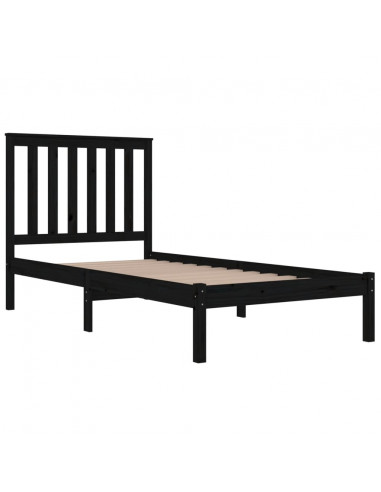 Giroletto in Legno Massello Nero 75x190 cm Small Single