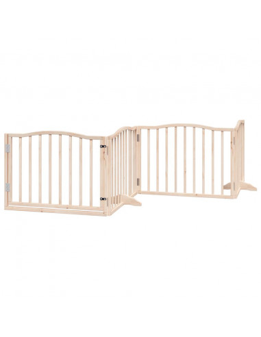 Cancello per Cani Porta Pieghevole 8 Pannelli 640 cm in Pioppo