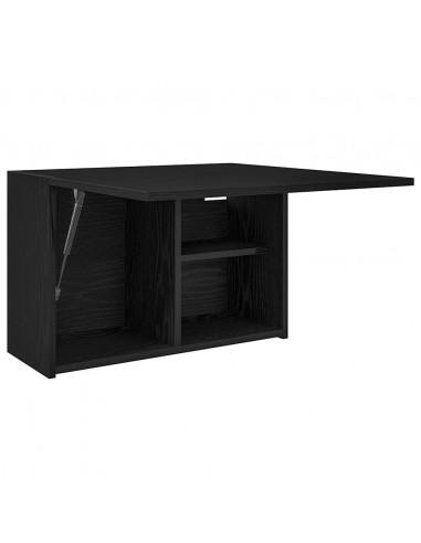 Mobile da Bagno a Parete Nero 60x25x40 cm in Legno Multistrato