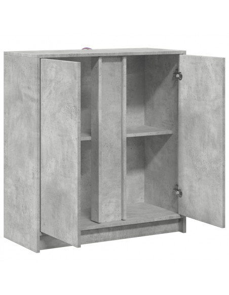 Credenza con LED Grigio Cemento 77x34x85 cm Legno Multistrato