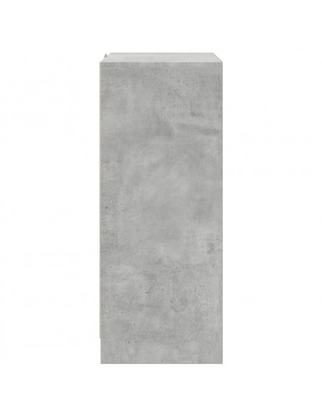 Credenza con LED Grigio Cemento 77x34x85 cm Legno Multistrato