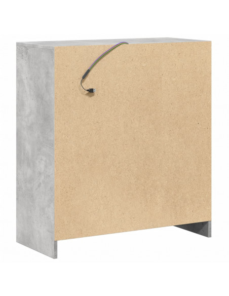 Credenza con LED Grigio Cemento 77x34x85 cm Legno Multistrato