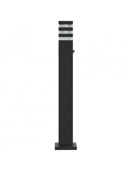 Lampade Terra per Esterni con Sensori 3pz Nere 80cm Alluminio