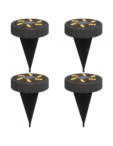 Luci Solari da Terra con Picchetti da Esterno 4pz Bianco Caldo
