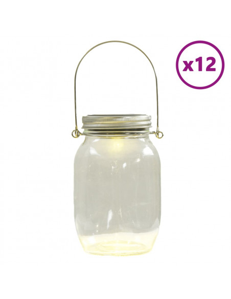 Lampada Solare in Vetro da Esterno 12pz Bianco Caldo