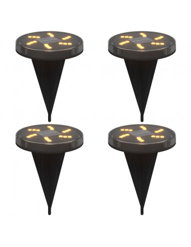 Luci Solari da Terra con Picchetti da Esterno 4pz Bianco Caldo