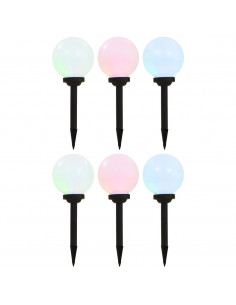 Lampade Solari da Esterno 6 pz LED Sferiche 20 cm RGB 2