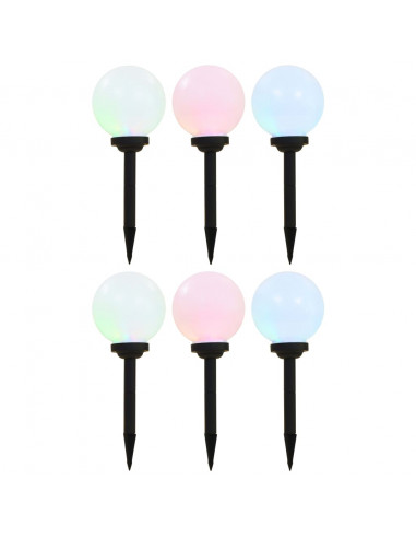 Lampade Solari da Esterno 6 pz LED Sferiche 20 cm RGB