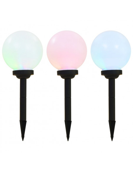 Lampade Solari da Esterni Sferiche 3 pz LED RGB 20 cm