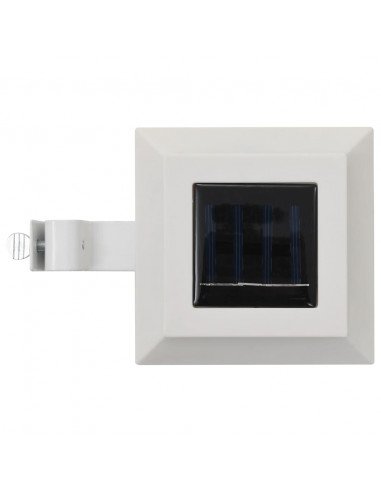 Lampade Solari da Esterni 6 pz a LED Quadrate 12 cm Bianco