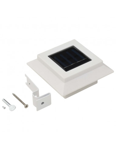 Lampade Solari da Esterni 6 pz a LED Quadrate 12 cm Bianco