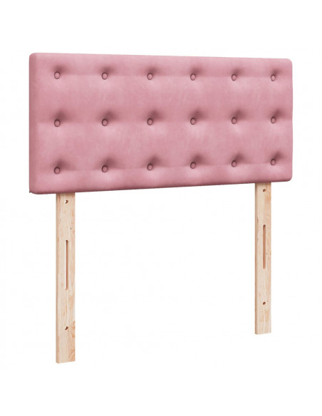 Giroletto a Molle con Materasso Rosa 90x190 cm in Velluto