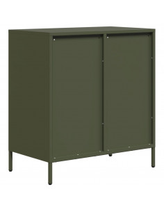 Credenza Verde Oliva 68x39x73,5 cm in Acciaio Laminato a Freddo 2