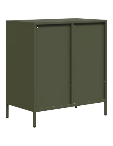 Credenza Verde Oliva 68x39x73,5 cm in Acciaio Laminato a Freddo
