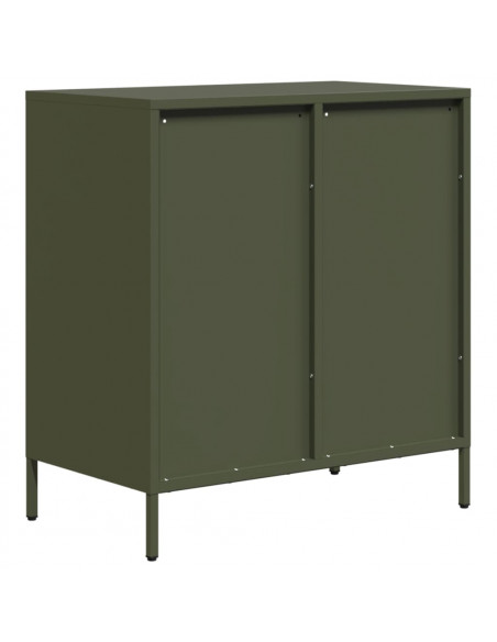Credenza Verde Oliva 68x39x73,5 cm in Acciaio Laminato a Freddo