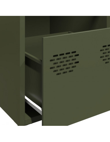 Credenza Verde Oliva 68x39x73,5 cm in Acciaio Laminato a Freddo