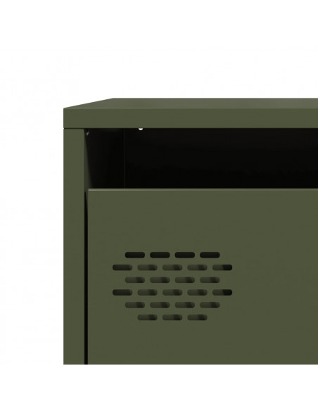 Credenza Verde Oliva 68x39x73,5 cm in Acciaio Laminato a Freddo