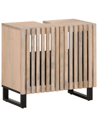 Set Mobili da Bagno 2pz in Legno Massello di Mango
