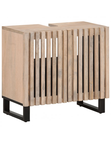 Set Mobili da Bagno 2pz in Legno Massello di Mango