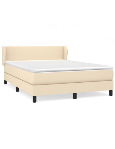 Giroletto a Molle con Materasso Crema 140x200 cm in Tessuto