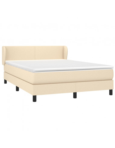 Giroletto a Molle con Materasso Crema 140x200 cm in Tessuto