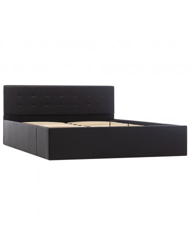 Giroletto con Contenitore Idraulico Nero Similpelle 140x200cm