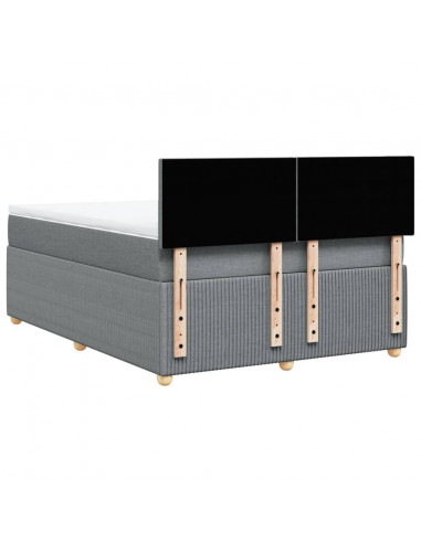 Giroletto a Molle con Materasso Grigio Chiaro 140x200cm Tessuto