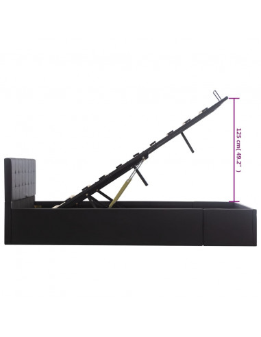 Giroletto con Contenitore Idraulico Nero Similpelle 140x200cm