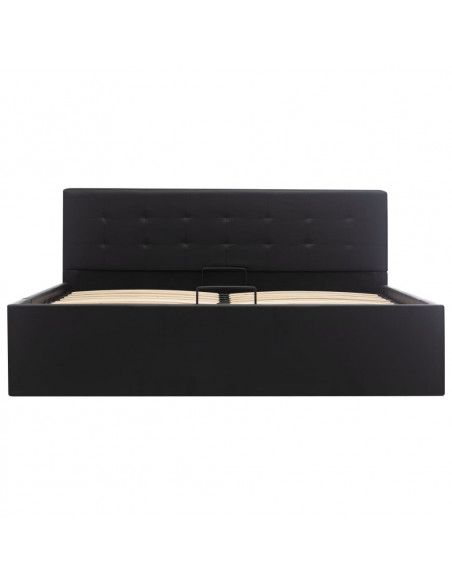 Giroletto con Contenitore Idraulico Nero Similpelle 140x200cm